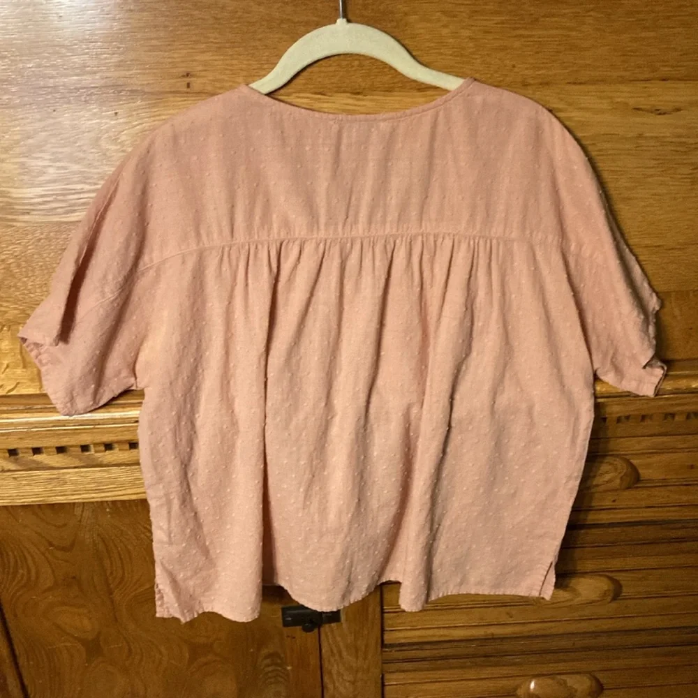 Madewell Rhyme Button-Front Top in Cliptop Antique Coral - Picture 2 of 7